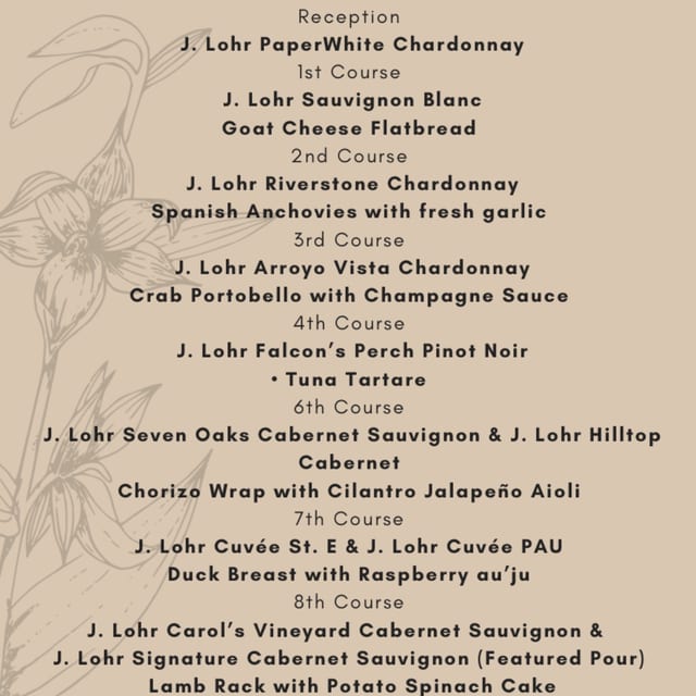 J. Lohr & Basil's Wine Dinner